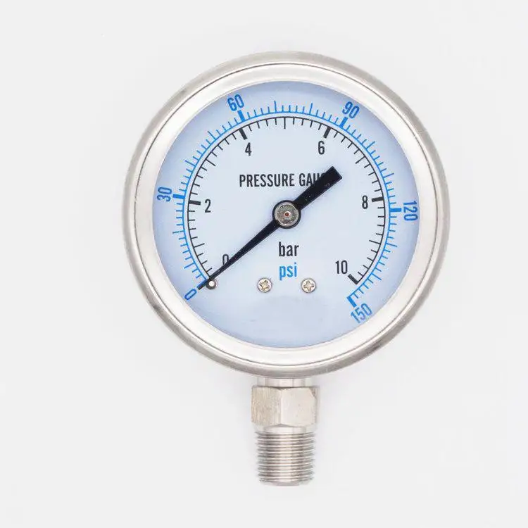 1/" 1/4" BSPT/NPT 60 мм Циферблат-1 до 600 бар манометр 304 нержавеющая бар PSI N2 паровой пивоваренный пневматический