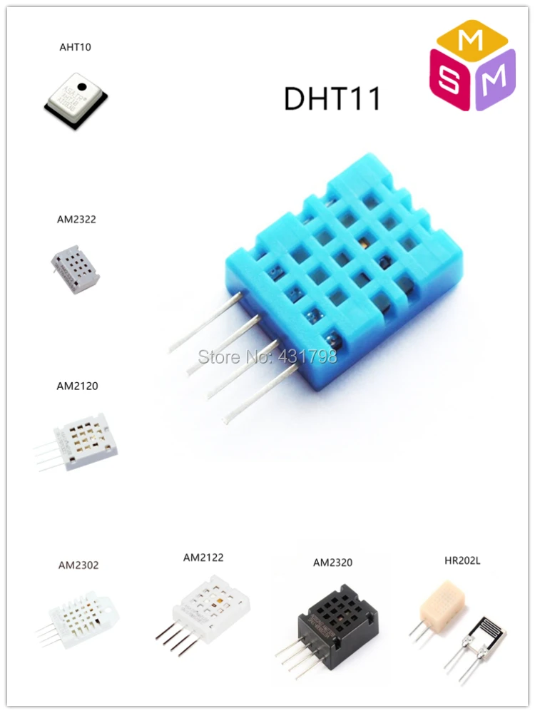 

AIoT Digital temperature and humidity sensor sensitive capacitor module DHT11/AHT10/AM2302/AM2320/AM2122/AM2120/AM2322/HR202L