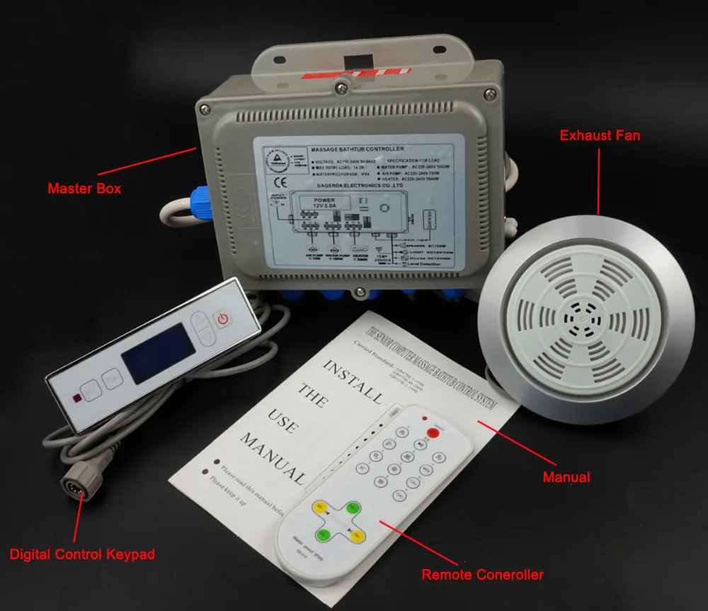 massage bathtub control system whirlpool controller include keypad 220V and 110V opetion GD-370B | Обустройство дома