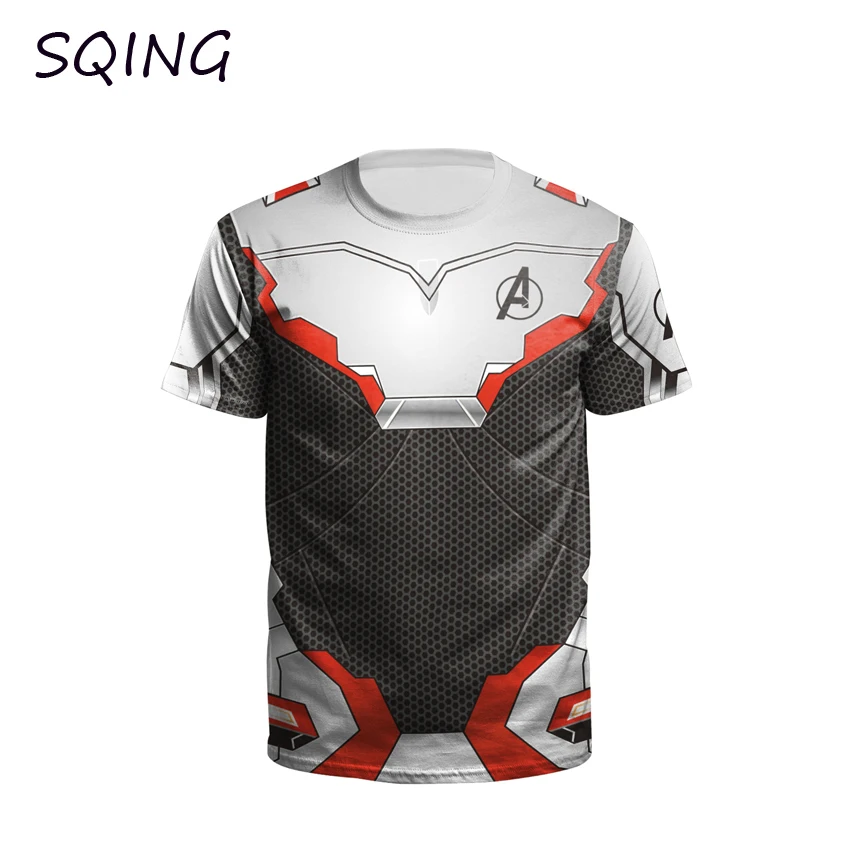 SQING Anime Cosplay Avengers Endgame 3D T-shirt Quantum Realm Superhero Iron Man Cosplay Costumes Halloween Costumes for Man