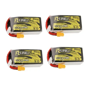 

1 / 2 /4PCS TATTU R-LINE Version 3.0 14.8V 1800mAh 120C 4S Lipo Battery XT60 Plug for RC Remote Control Toys Spare Parts Accs