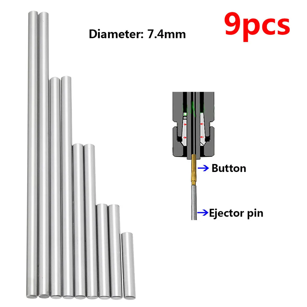 9 шт. 7,4 мм эжектор набор штифтов для нажимных винтовых кнопок высокая твердость полные характеристики сверлильный станок Запчасти для эжектора штифты