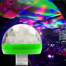 Мини Портативный USB Автомобильный светодиодный декоративный светильник RGB атмосферный светильник авто Интерьер светодиодный USB Дискотека Сценический светильник s
