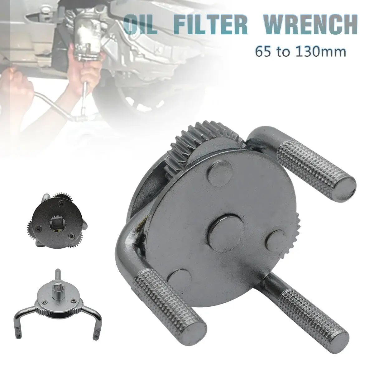 

Universal Two Way 3 Leg Oil Filter Wrench Socket Heavy Duty Adjustable 65-130mm