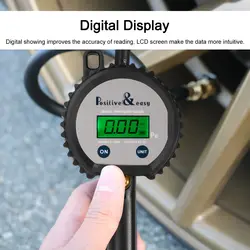 Цифровой насос для накачивания велосипедных шин Калибр Точная пневматическая шина датчик ЖК-дисплея с резиново-Пластиковым шлангом и