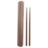 Home Eco-friendly Natural Bamboo Wood Wooden Reusable Chopsticks Sushi Food Stick Chopsticks Storage Case Box Set Home Portable 1
