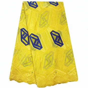 

Yellow African lace fabric high quality swiss voile lace with stones new design nigerian lace fabric 2019 yellow dress fabrics