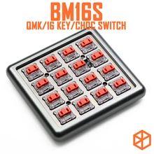 Bm16s teclado mecânico personalizado, 16 teclas, placa pcb programada numpad, firmware qmk com rgb, interruptor, leds choc switch