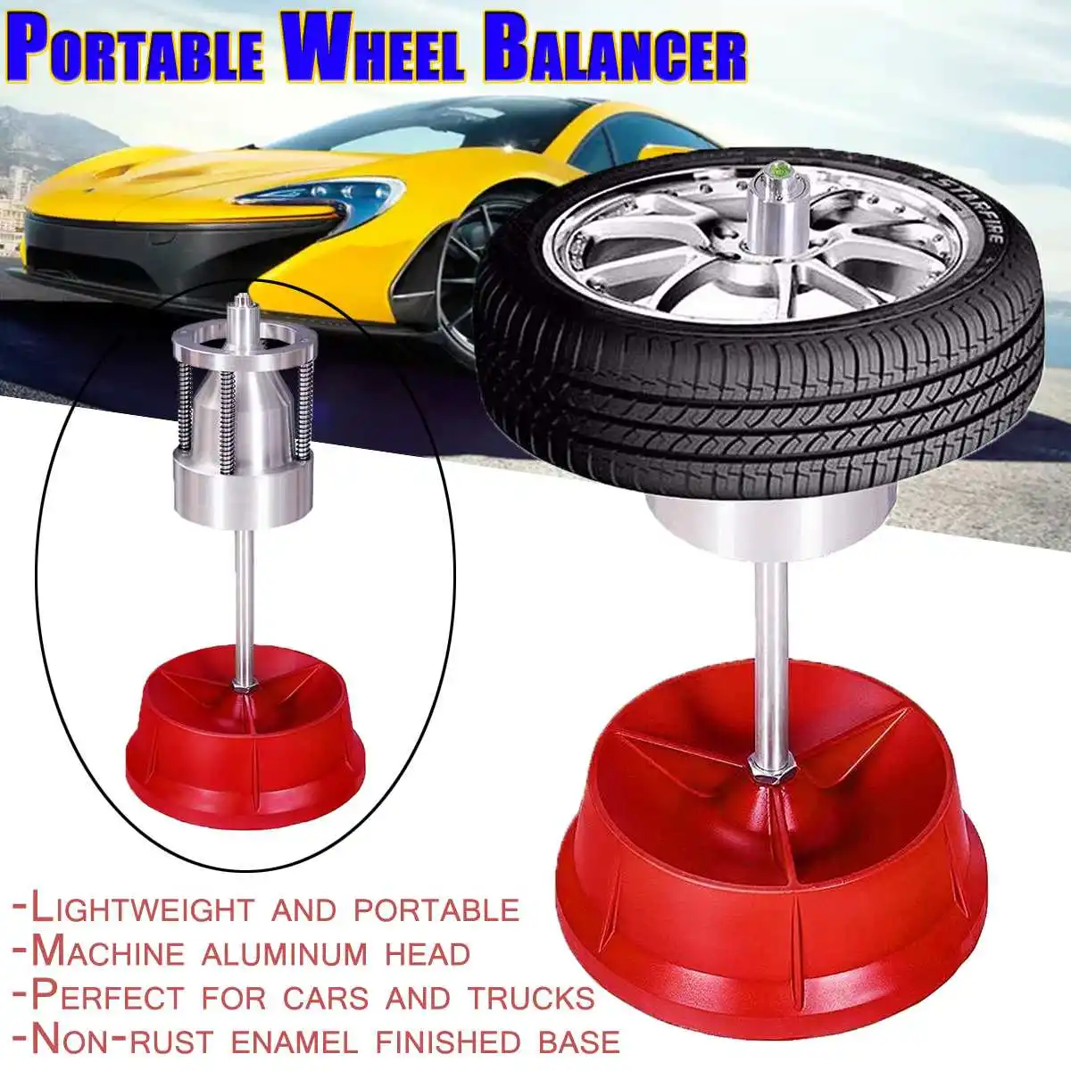 

Car Truck Portable Hubs Wheel Tire Balancer Bubble Level Heavy Duty Rim Car Tire Wheel Balancer Auto Tyre Balancing Machine