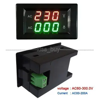 

Digital Meter AC100~300V/100A Voltmeter Ammeter 2in1 Digital Voltage Ampere Meter AC 110V 220V Panel Meter/Monitor/Tester