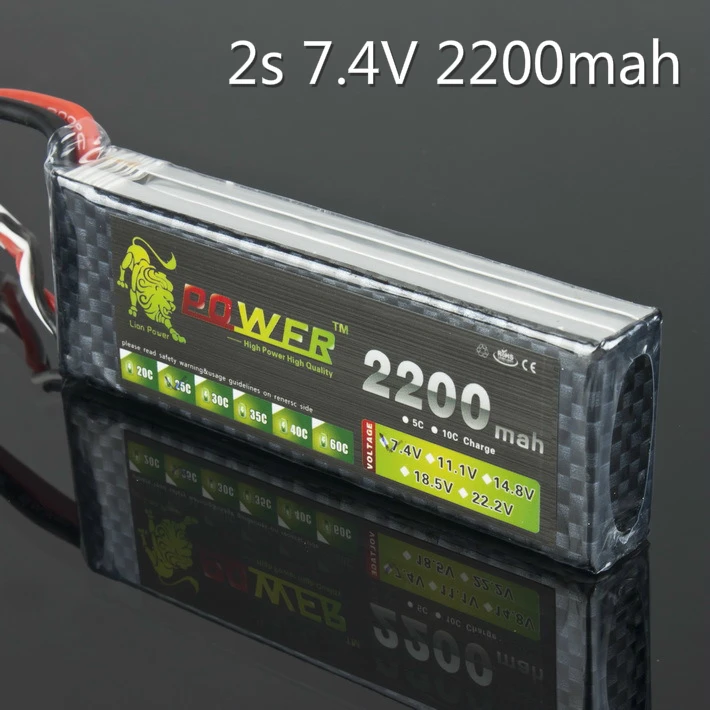 Литий-полимерный аккумулятор Lion Power 2S 7 4 в 2200 мАч 25C Max 40C JST T XT60 для