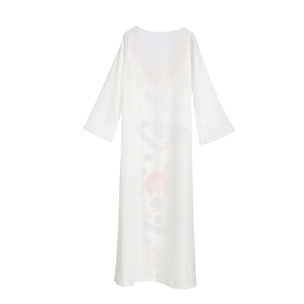 Ladies Casual Loose Maxi Wrap Long Dress Plus Size Women Autumn Long Sleeve V-Neck Floral V Plunge Long Dresses