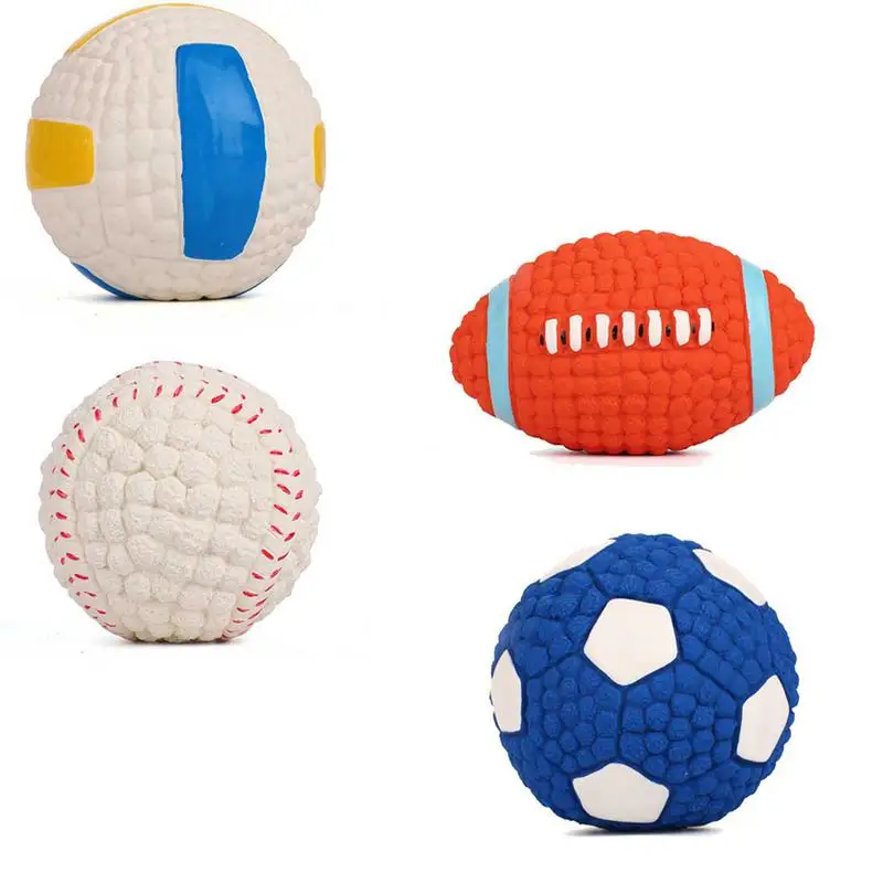 

Pet Dog Toy Environmental Protection Latex Balls Squeak Toys Interesting Tennis Football Tooth Cleaning Interactive Supplies