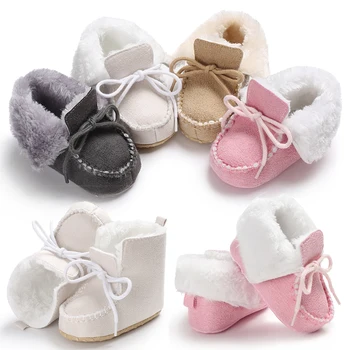 

New Infant Baby Boy Girl Soft Sole Crib Newborn Non-slip Boots Shoes Sneaker Winter Warm Mocassins Shoes