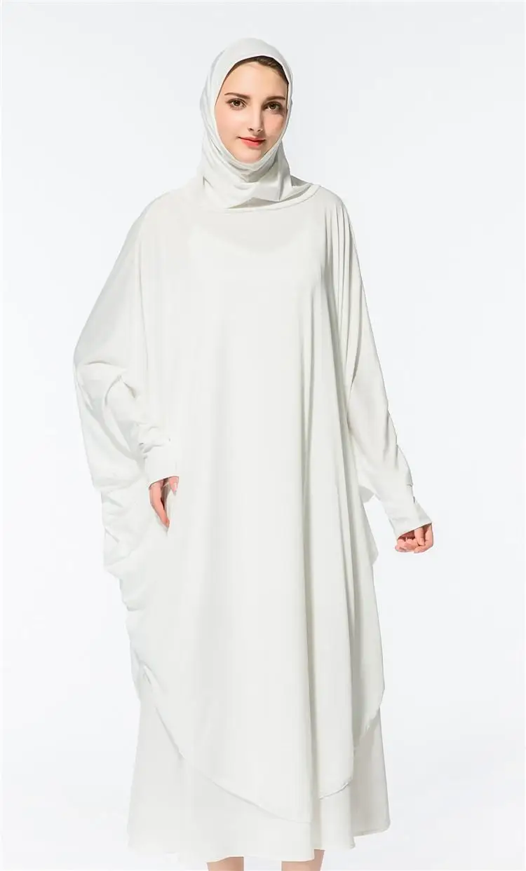 Billig Neue Frauen Muslimischen Anbetung Dame Thobe Kleid Hijab Gebet Fledermaus Ärmel Nahen Osten Robe Islamischen Mit Kapuze Abaya Beten Hijab kleid