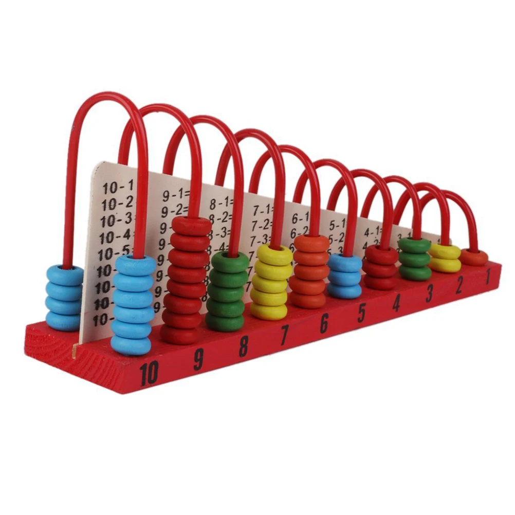 

Kids Educational Intelligence Toy Wood Abacus Maths Counters For Kids Child Learning Math Toys (Random Color)