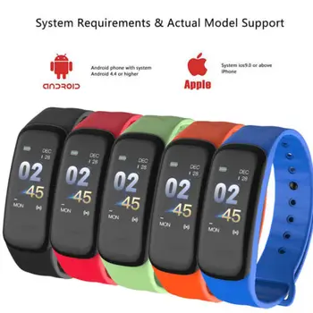 

Bluetooth Smart Bracelet Watch Heart Rate Monitor Blood Pressure Fitness Tracker Unisex Candy Color Smart Wristbands
