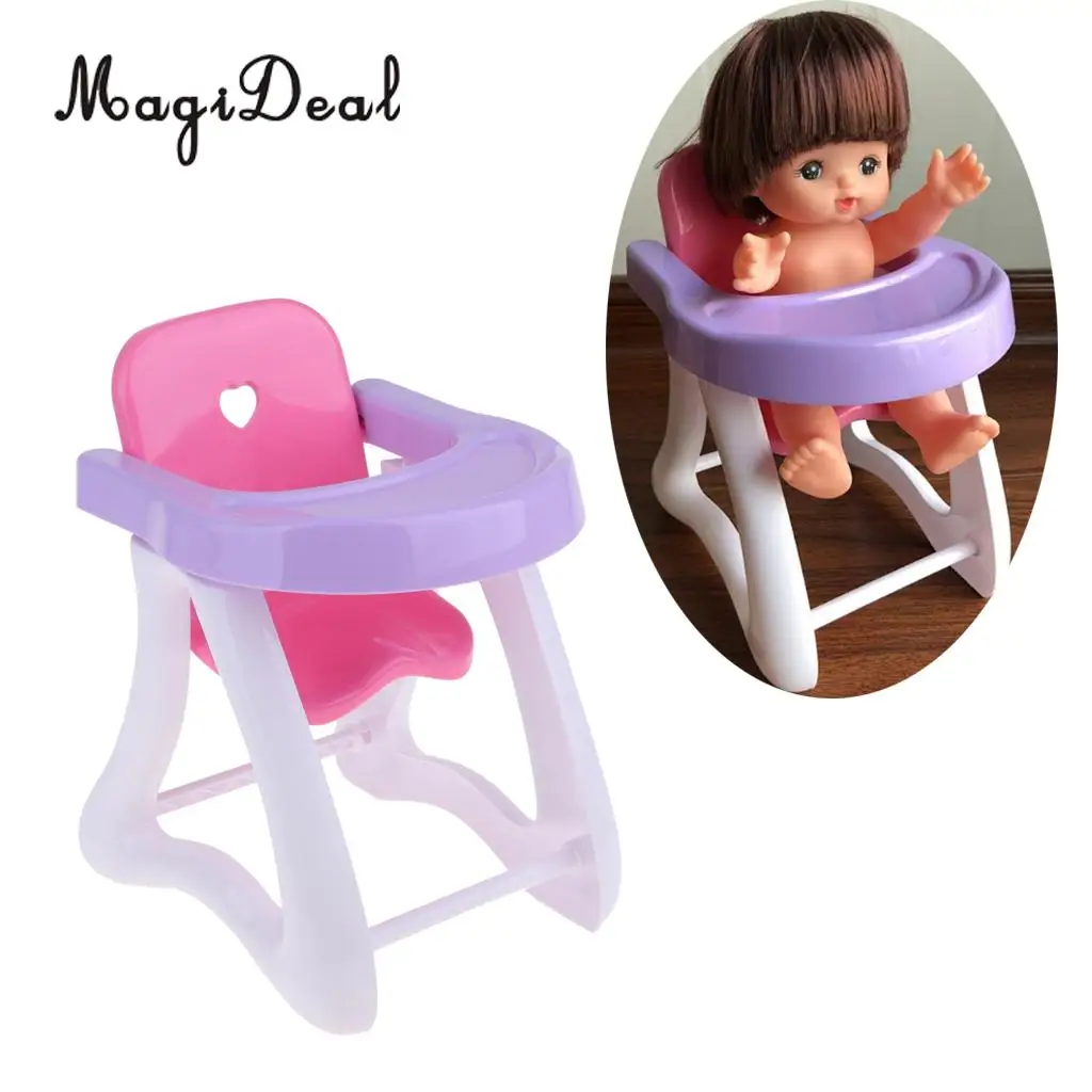 

Fun Play Furniture Toy Baby High Chair Dining Chair for 8-12inch Reborn Doll for Mellchan Dolls Accessories Creative Toy