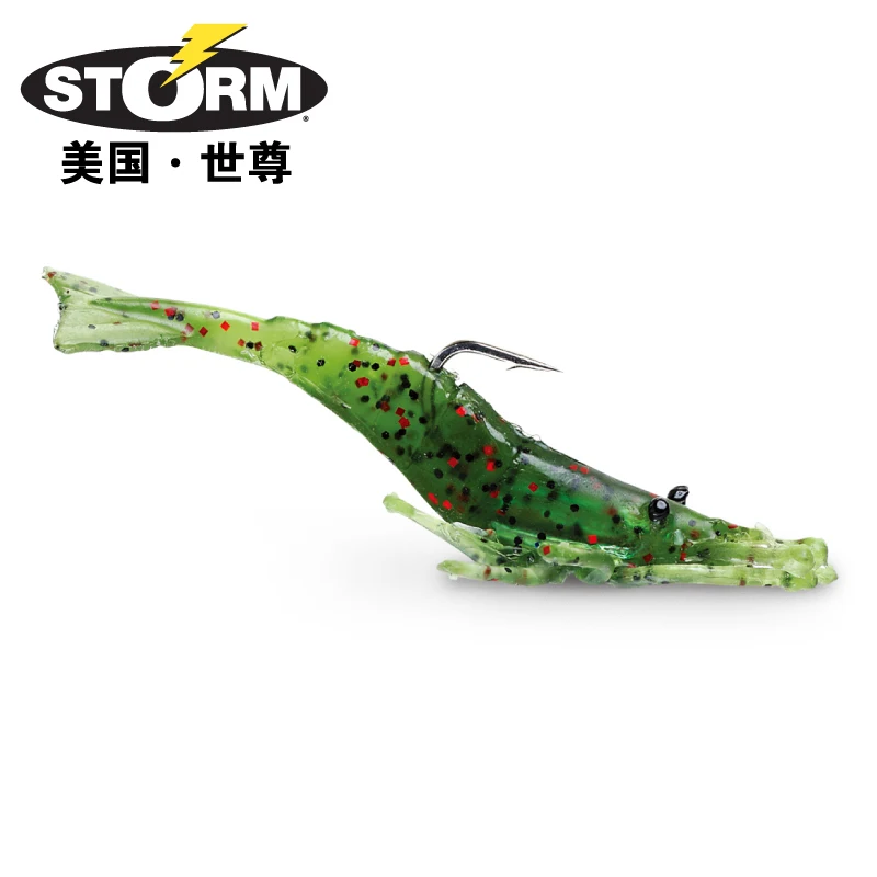 

Original Storm 3PCS WLSP03 shrimp-type lead soft fishing lure 8cm7g Simulation shape VMC hook soft artificial bait