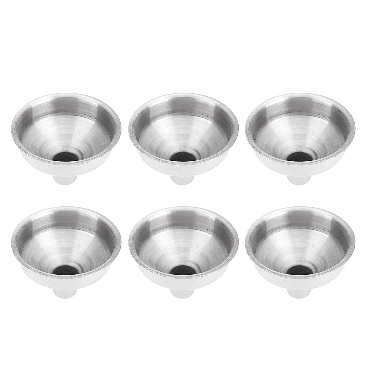 

6Pcs/Pack Stainless Steel Funnel Portable Useful Hip Flask Flagon Special Funnel Household Kitchen Oil Leakage Filter(Silver)