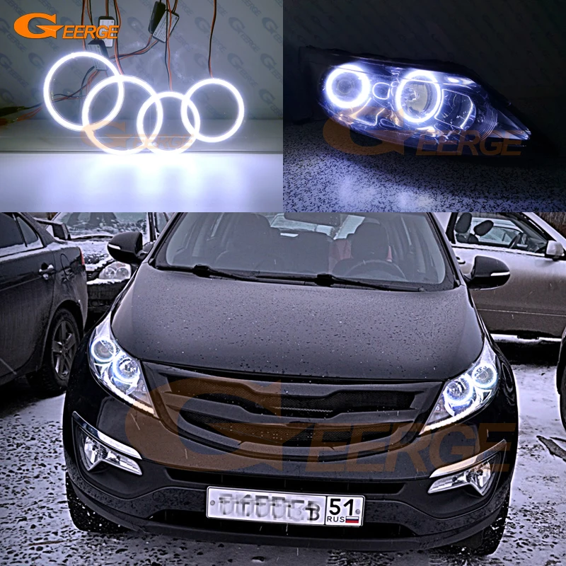 Для Kia Sportage 2011 2012 2013 отличное Ультра яркое освещение COB комплект светодиодов «глаза ангела» halo кольца