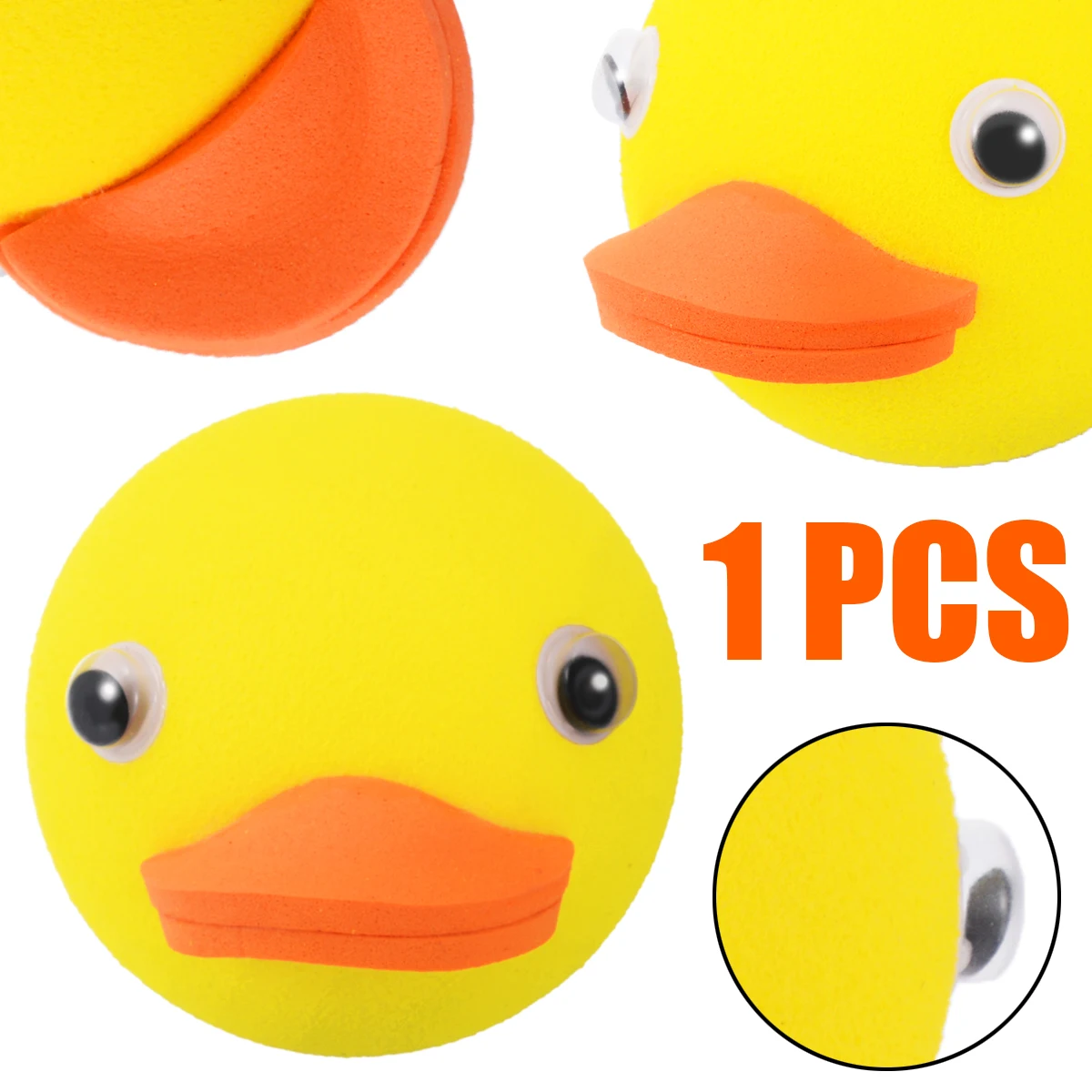 

Mayitr EVA Cute Yellow Duck Car Antenna Pen Topper Aerial Ball Decoration Gift Toy Cartoon Doll