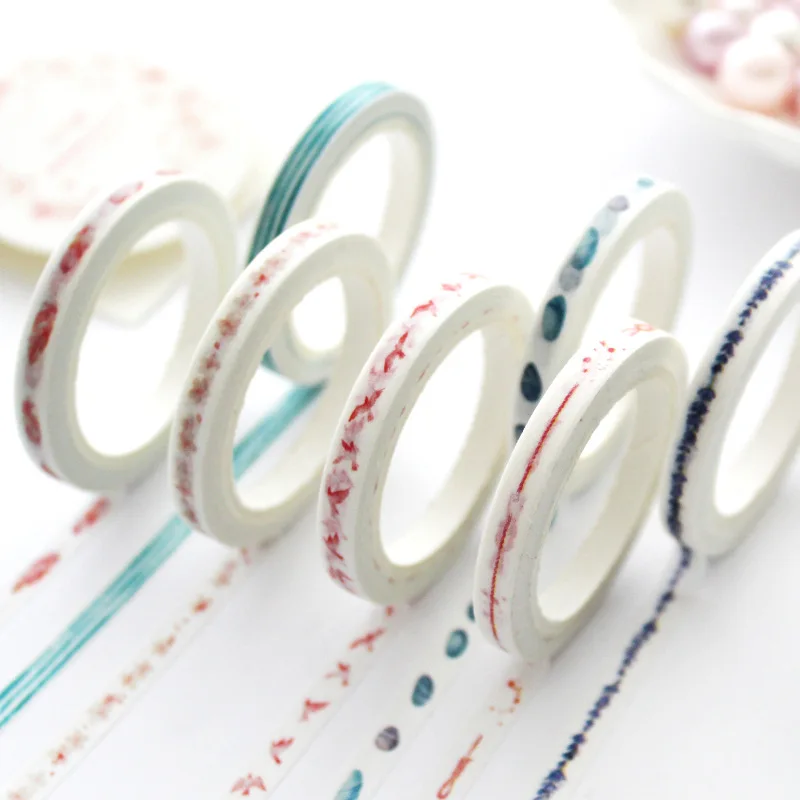 

0.5 cm Wide Fantastic Slim Cute Masking Decoration Adhesive Stikcer Creative School For Children Washi Tape