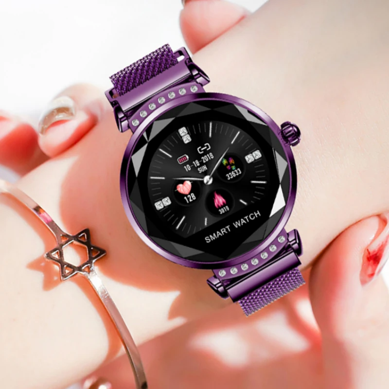 

Smart Watch Women Bracelet Best Gift New Arrival Ladies Magnetic Mesh Band Smartwatch Fitness Heart Rate Monitor For android IOS