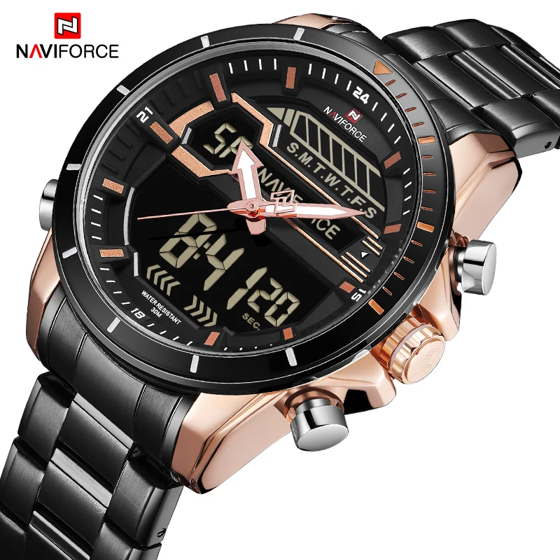 

Men's Fashion Sports Watches NAVIFORCE Luxury Top Brand Waterproof Men Quartz Digital Wrist Watch Clock Male Relogio Masculino