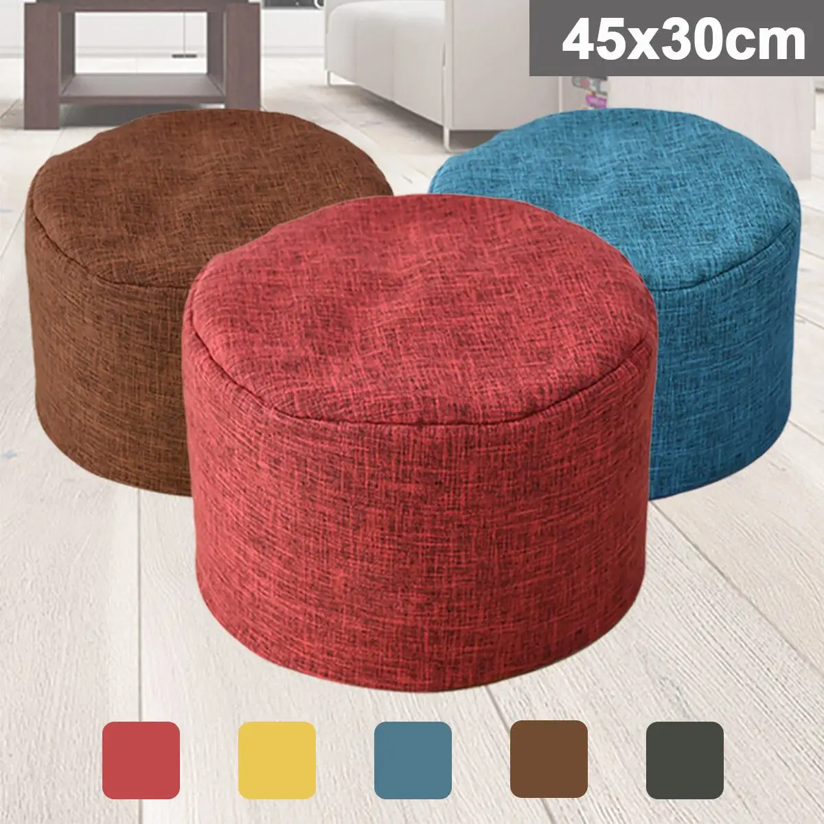 

Round Lazy BeanBag Sofas Waterproof Stuffed Animal Storage Toy Bean Bag Solid Color Chair Cover Beanbag Sofas Without Lining