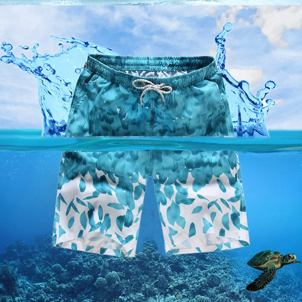 

Men Swim Trunks Breathable Quick Dry Summer Running Sports Underwear Surf Beach Shorts Elastic Waist Shorts with Pocket