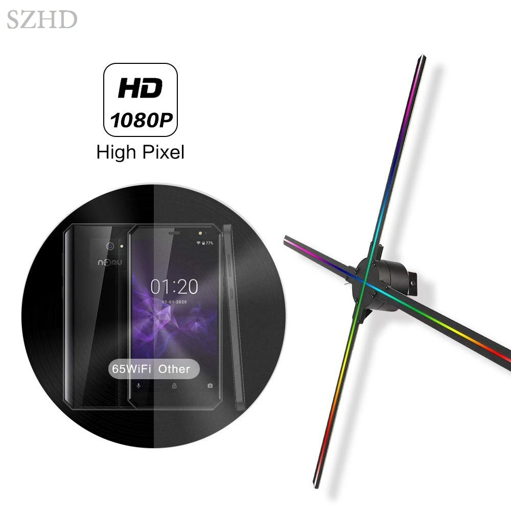 Голографический 3D проектор DSee 65 см h holo светодиодный рекламный вентилятор 3d