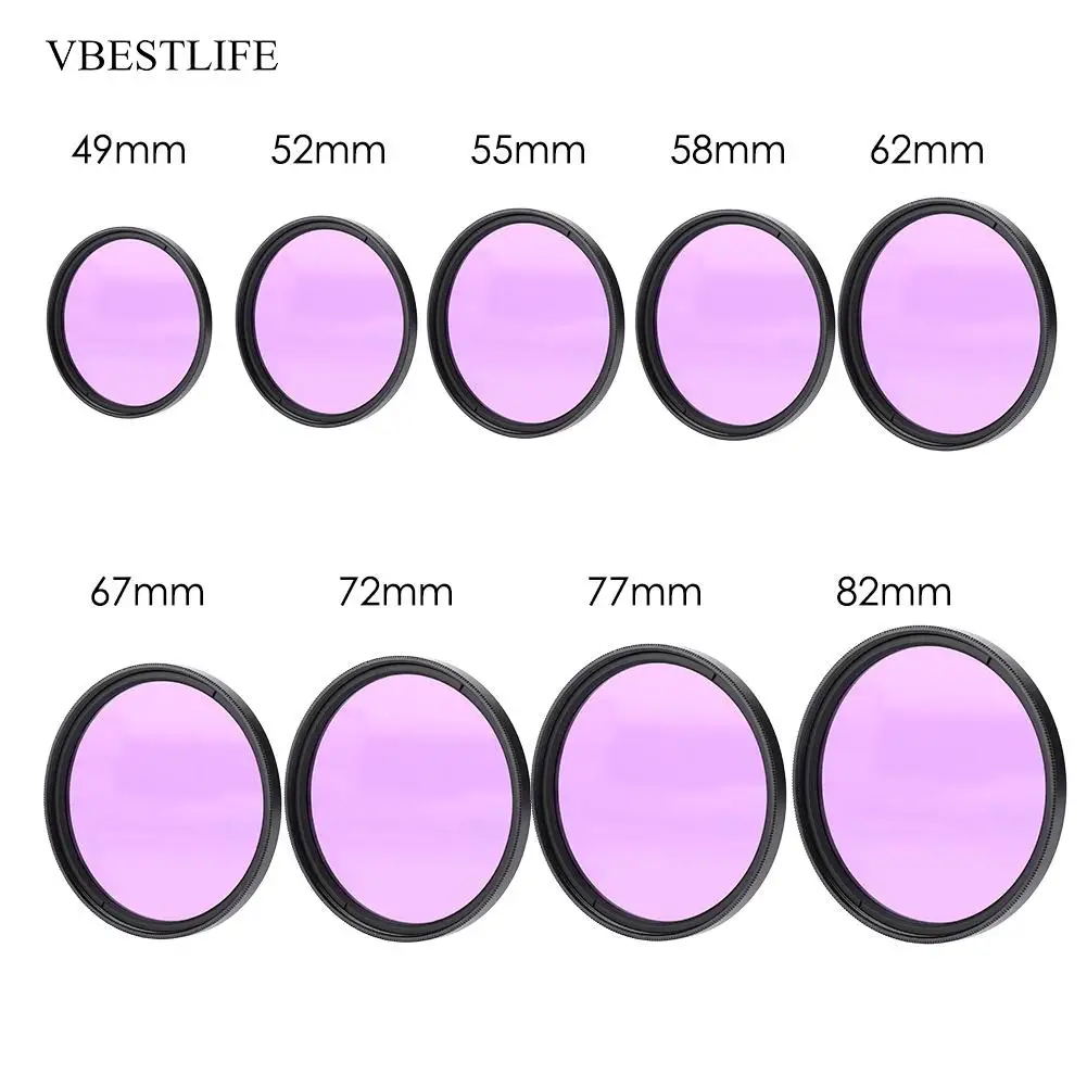 

VBESTLIFE FLD Filter Purple 49mm 52mm 55mm 58mm 62mm 67mm 72mm 77mm 82mm for Canon Nikon Sony