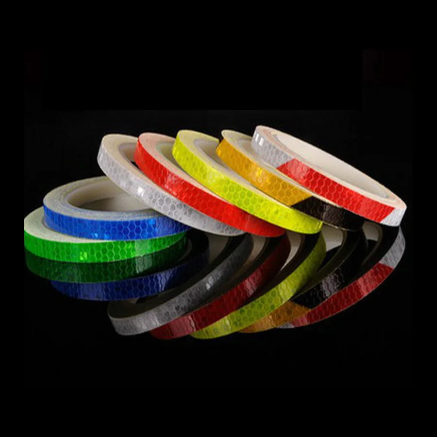 

8m Waterproof PVC Fluorescent Bicycle Reflective Stickers Strip Decal Tape Cycling Motorcycle MTB Wheel Body Luminous Stickers