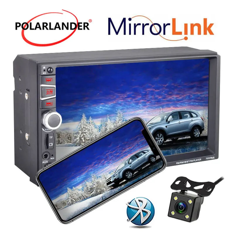 

7" 2 Din Car Radio Multimedia Mirror Link For Android FM MP5 Player RDS Rear Camera USB Charger Bluetooth HD Video Playback
