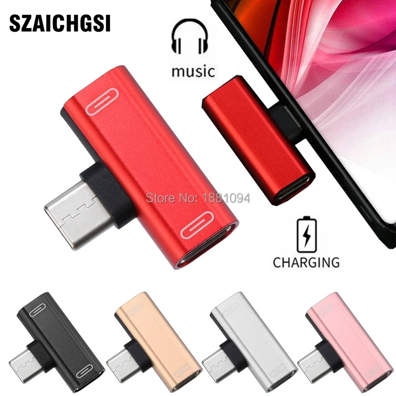 1000 шт./лот USB Type C адаптер зарядного устройства Type-C папа на 2 type-c мама конвертер для