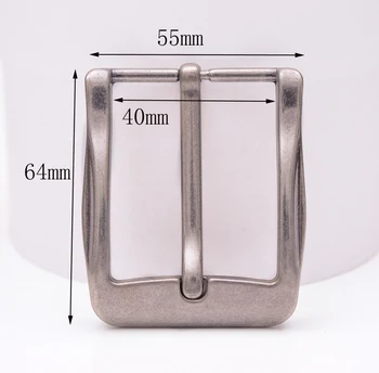 

64*55MM (INNER 40 MM)40mm Antique Silver Casual Men Pin Waist Leather Single Prong Clips Belt Buckle