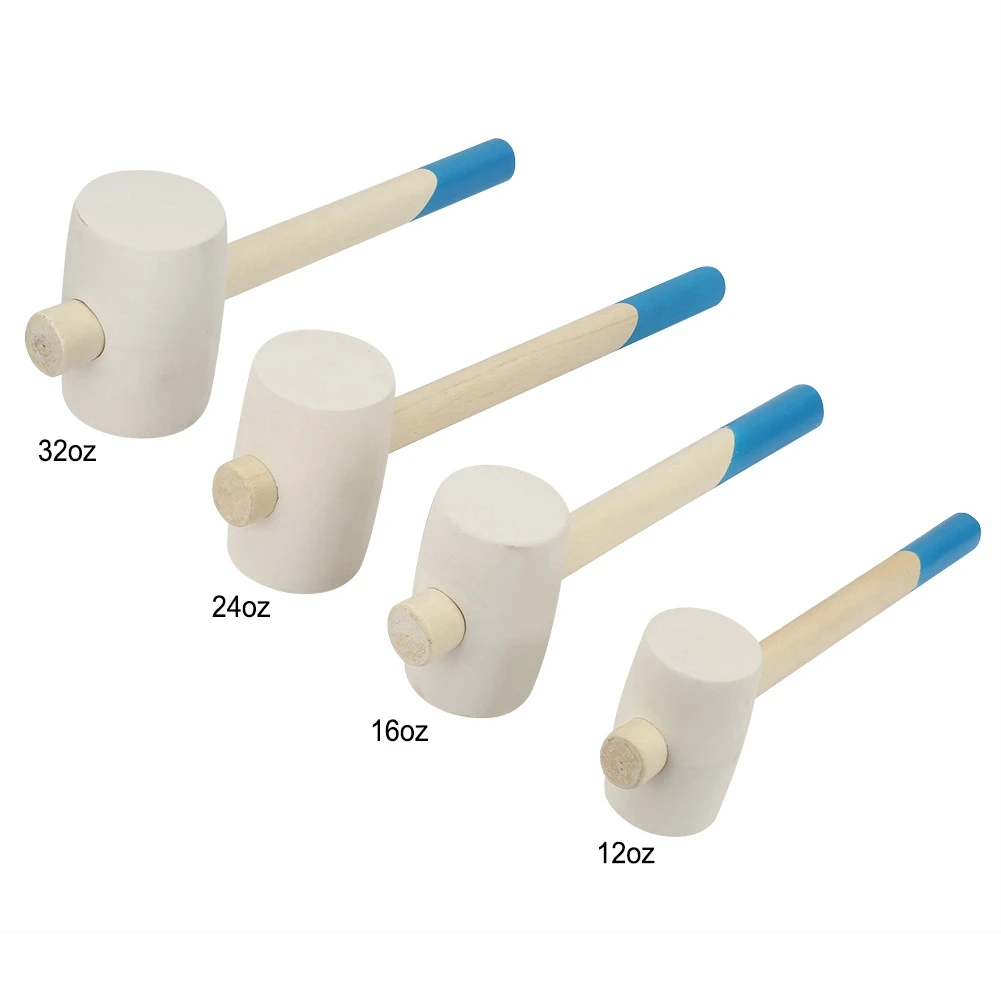 

12/16/24/32oz Manual Rubber Hammer Tool With Wood Handle For Installation Works Ceramic Wood Tile Decoration Plastic Hammer Tool