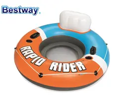 М 1,35 Bestway Dia 53 "/43116 м Rapid Rider Float Island для Singl нагрузки 90 кг с прохладной сетки днища Здравствуйте-duty-handle и 2 чашки Держатели