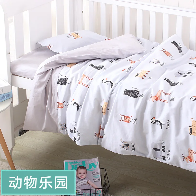 3 предмета в комплекте, набор постельных принадлежностей комплекты для кроватки принцессы животный принт детская кроватка комплект, включающий в себя пододеяльник наволочка плоский лист