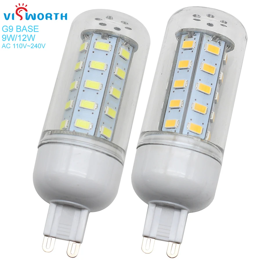 Светодиодная лампа VisWorth G9 360 градусов 9 Вт 12 SMD5730 36 шт. лампочка кукуруза Ac 110 В 220 в