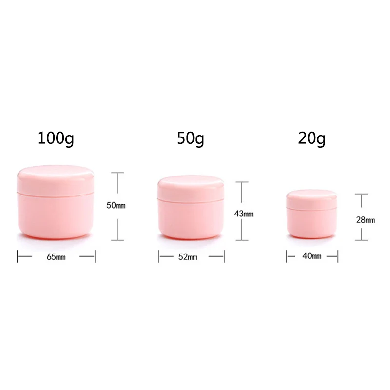 1 قطعة إعادة الملء ماكياج جرة 20g/50g/100g مستحضر كريم وجه غسول حاوية فارغة زجاجات السفر زجاجة البلاستيك 5 ألوان المنزل