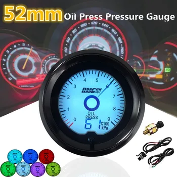 

Universal 2 Inch 52mm Car Oil Press Pressure Gauge Digital 7 Colors LED Light Car Meter Gauges