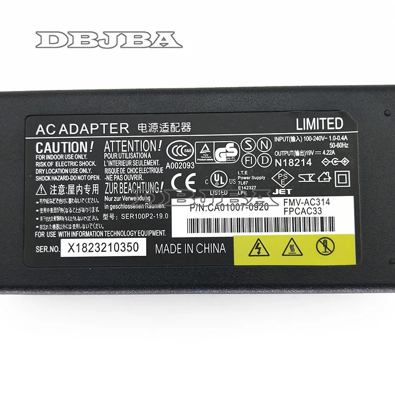 19V 4.22A адаптер переменного тока зарядное устройство для ноутбука Fujitsu Lifebook T4010 A1300