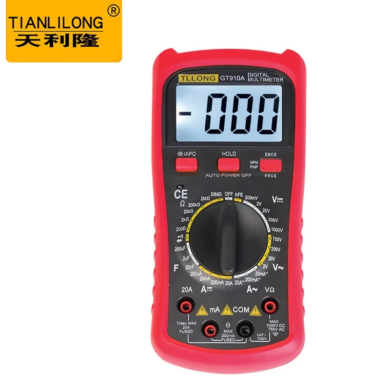 

Best Handheld LCD Multimetro Electric Digital Multimeter Circuit Meter AC/DC Ammeter Voltmeter Ohm With Buzzer GT910A