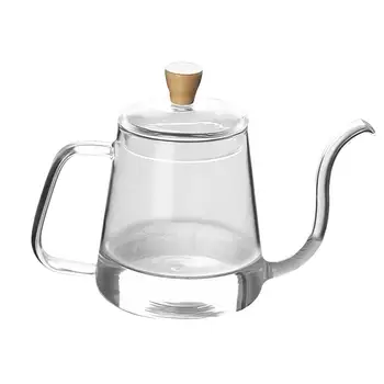 

600ml Pour Over Gooseneck Coffee Kettle Tea Pot With Lid For Travel Camping