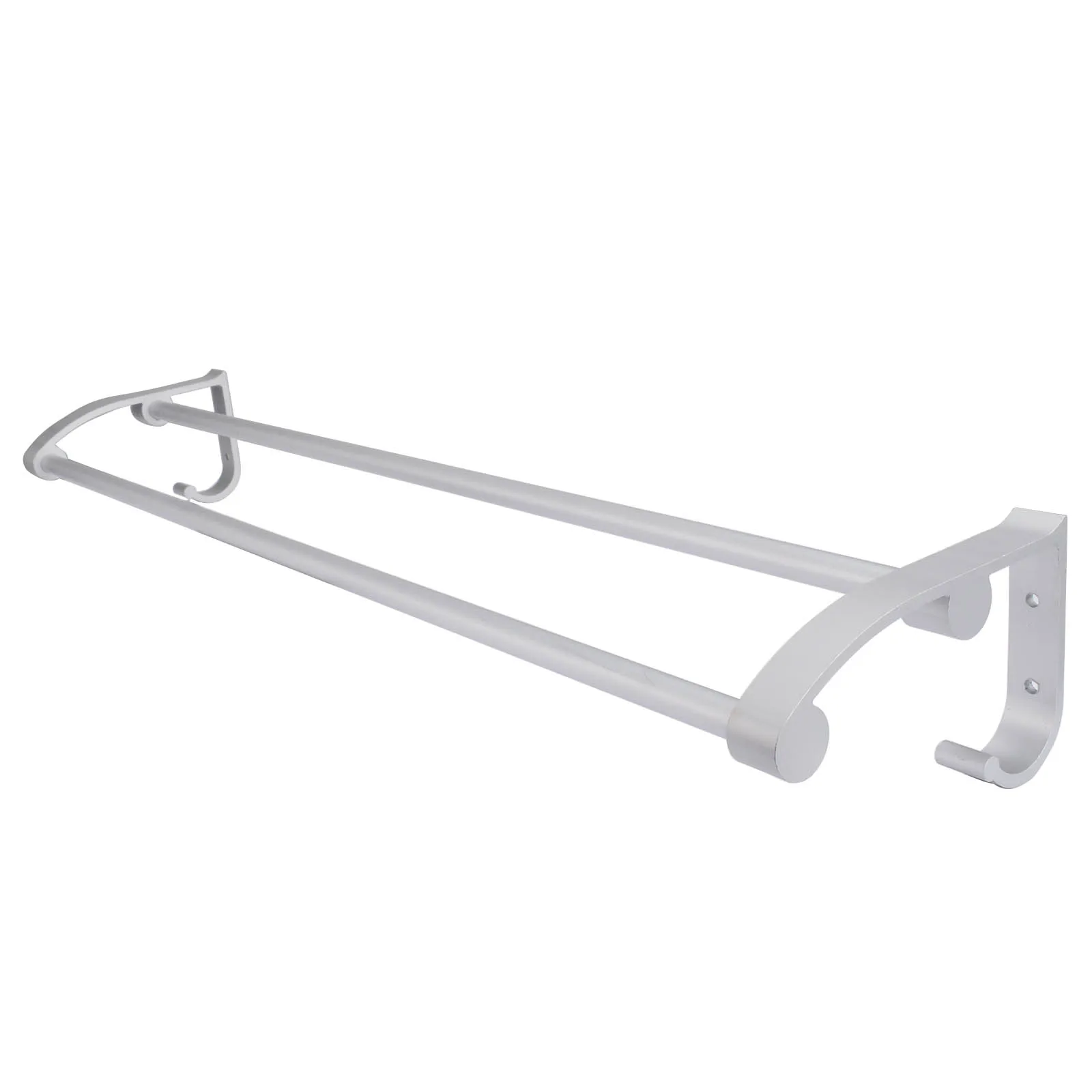 

Mayitr Bathroom Towel Rack Alloy Double Shelf Wall Mounted Holder Hook Bathroom Fixtures Towel Racks