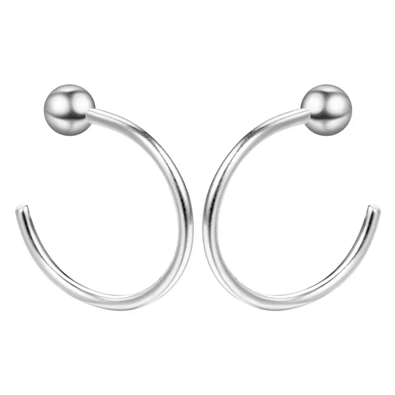 

Women's Round Hoop Small Hoop 1pair Round Ball Earring For Women Chic Earring Tiny Ball End Hug Ear Hoops Jewelry Fashion