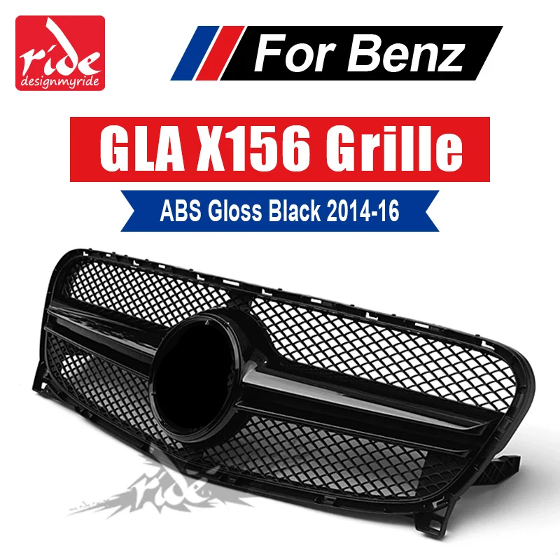 Для Benz GLA-X156 передняя решетка черный блеск ABS GLA-Class GLA180 GLA200 GLA250 без центрального