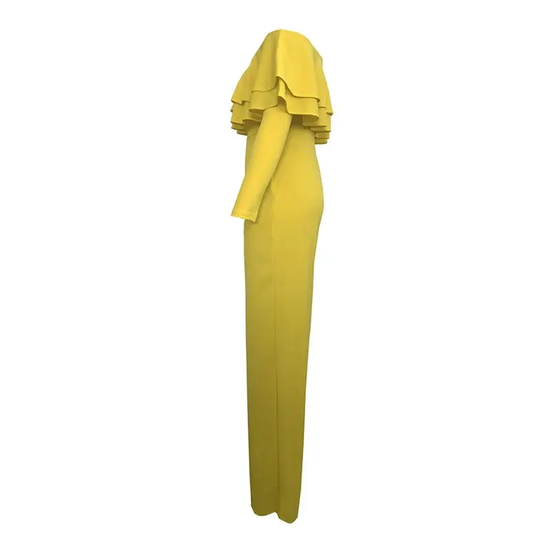 Women Jumpsuits Casual Sexy Club Beach Holiday OL Ladies Summer Slim Thin Wide Legs Ruffles Strapless Female Yellow Rompers Women Jumpsuits Casual Sexy Club Beach Holiday OL Ladies Summer Slim Thin Wide Legs Ruffles Strapless Female Yellow Rompers